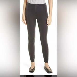 EILEEN FISHER WOMEN'S BLACK STRETCHY VELVET ANKLE LEGGINGS Sz XS $228